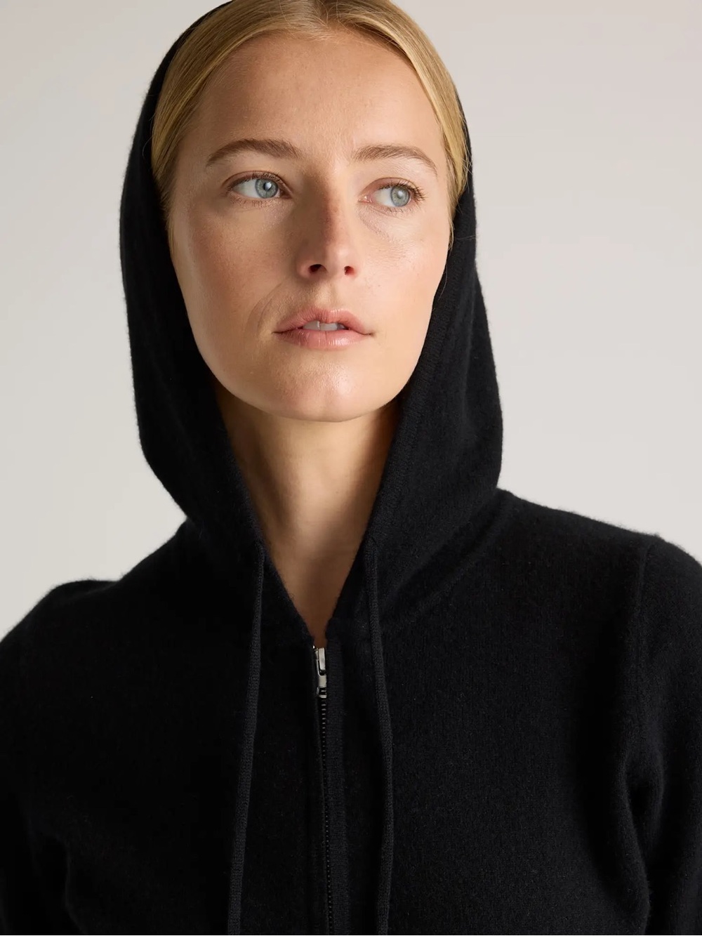 Quince Mongolian Cashmere Full-Zip Hoodie Size Large
